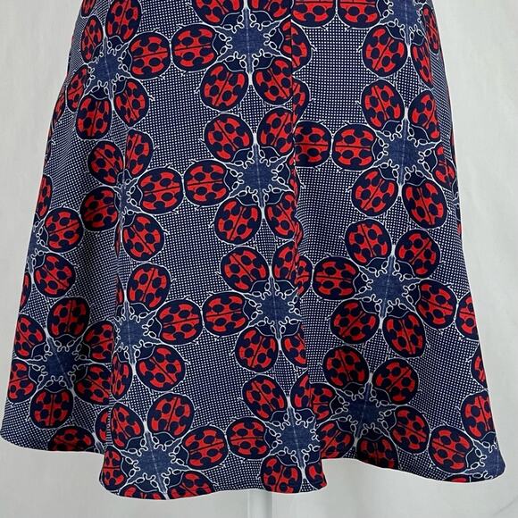 ModCloth Red Navy White Ladybug Skirt Size M - Picture 6 of 10